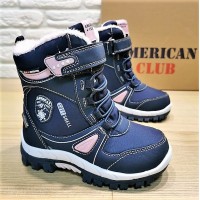 Зимние ботинки American Club 2321bb синий размеры 27-31