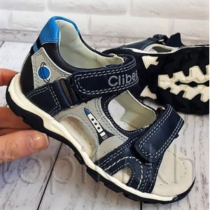 Кожаные сандалии Clibee F255bb синие 25-30