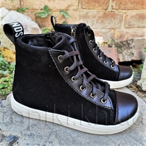 Кожаные деми ботинки N-Style 0125-3-301 черный размеры 30-37